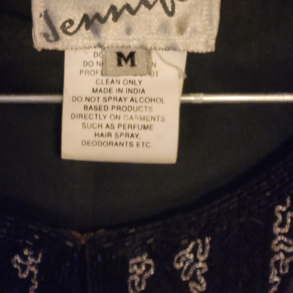 Vintage 1990s beaded jacket. Jennifer lable. Medium.black white and bronze